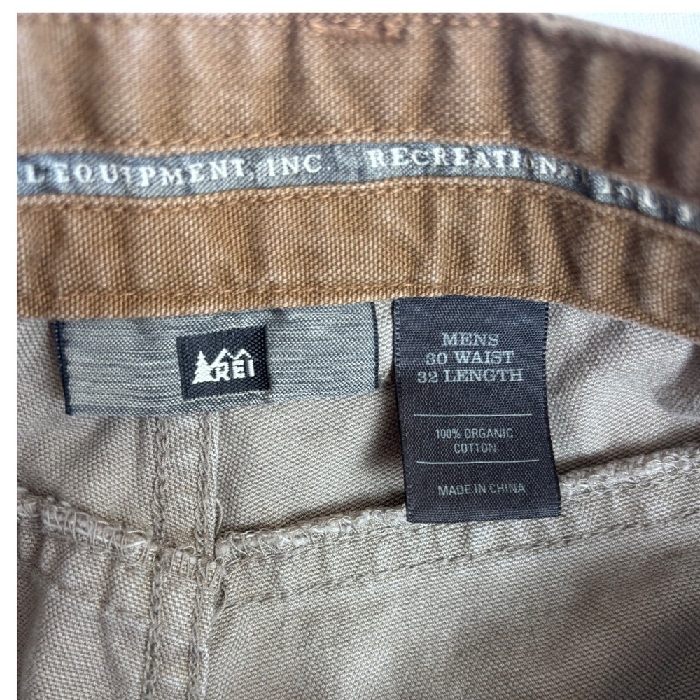 REI Co-op Mens Organic Cotton Canvas Work Pants Brown Khaki 29x30 Straight Leg - Picture 4 of 7